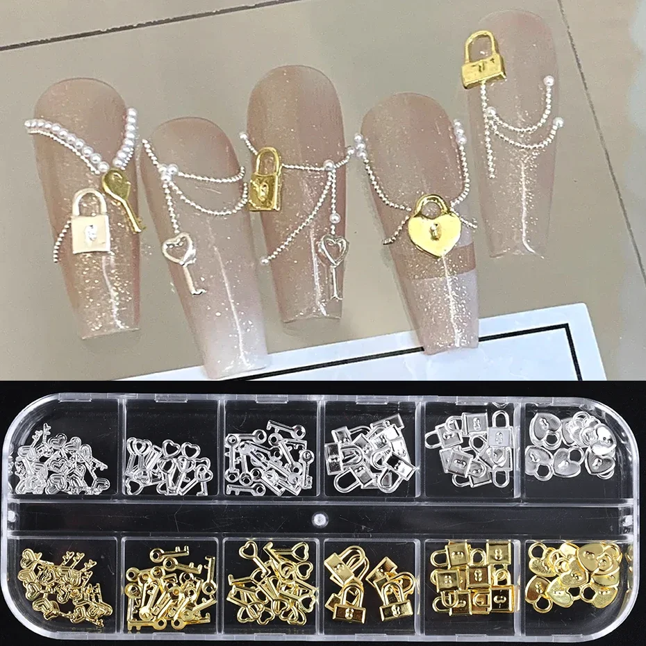Gold Foil Flakes - 12 izgaralar Altın Gümüş Metal kilit