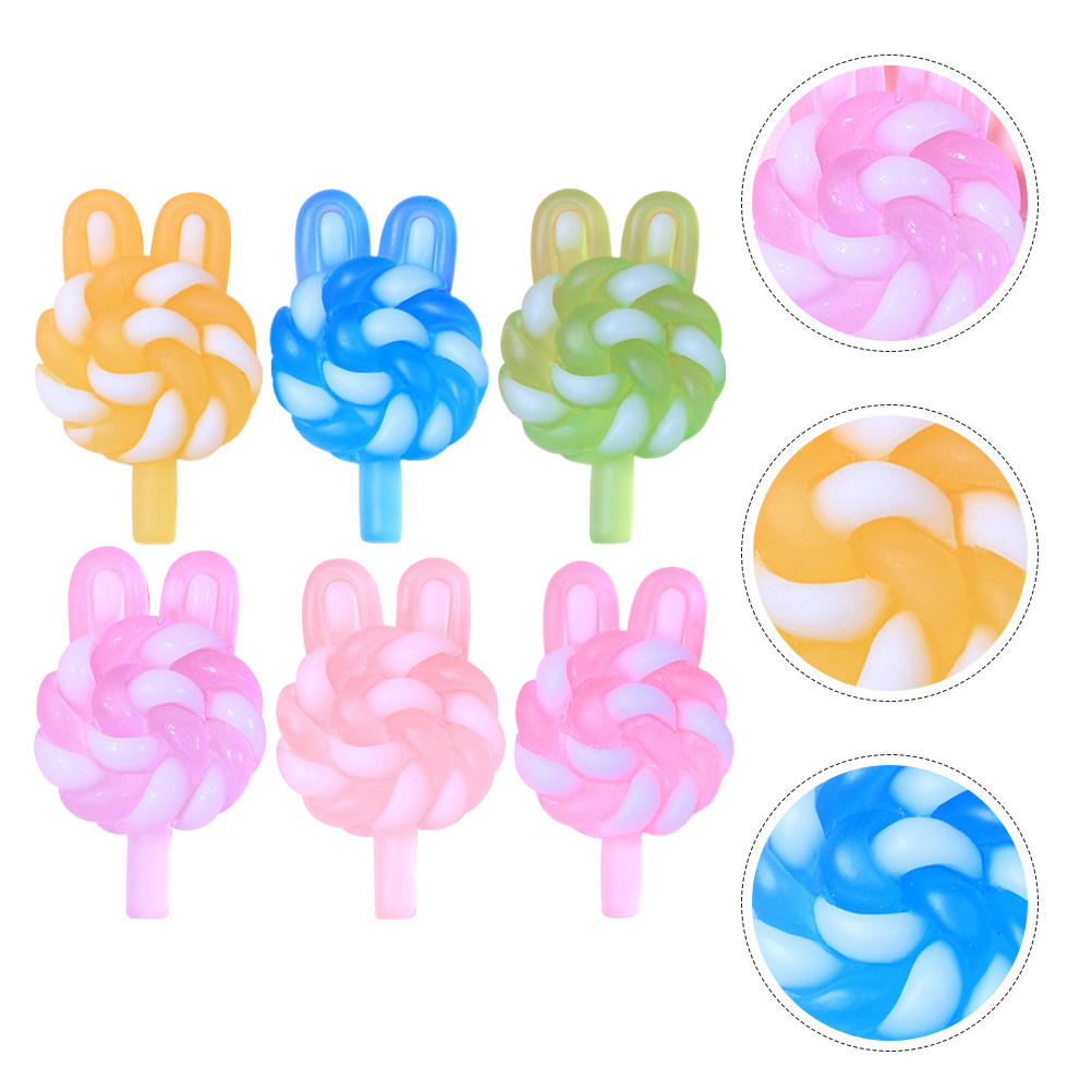 Resin Craft Material - 24 adet sevimli karikatür lolipop takılar