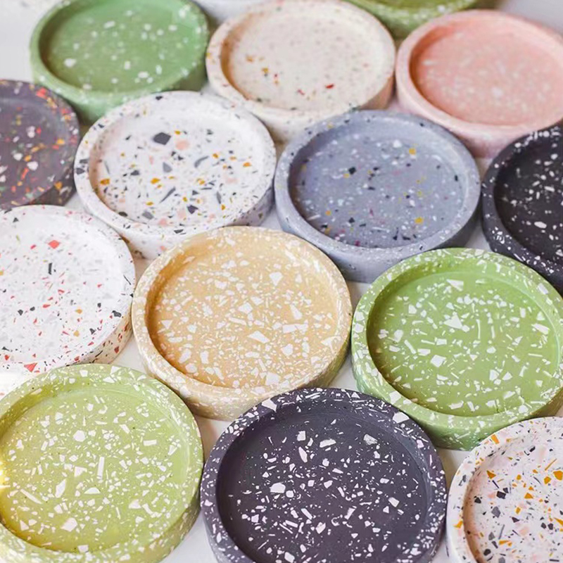 Coaster Mold Round - Yuvarlak Tepsi Çimento Kalıpları Silikon Kalıplar