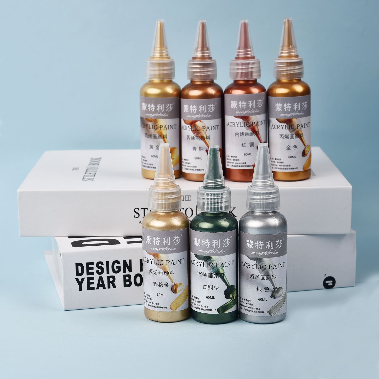 Resin Pigment Set - 7 renk 60ml/şişe metalik pearlitik akrilik