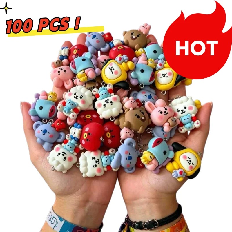 Resin Craft Material - 7 adet BT21 Reçine Karikatür Figür