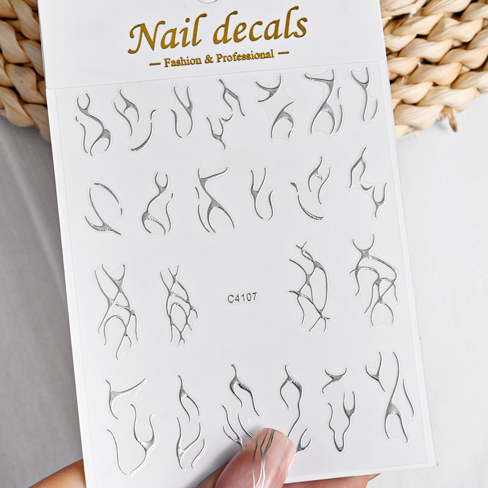 3D gümüş alev tırnak Sticker a - Gold Foil Flakes incelemesi ve fiyatı